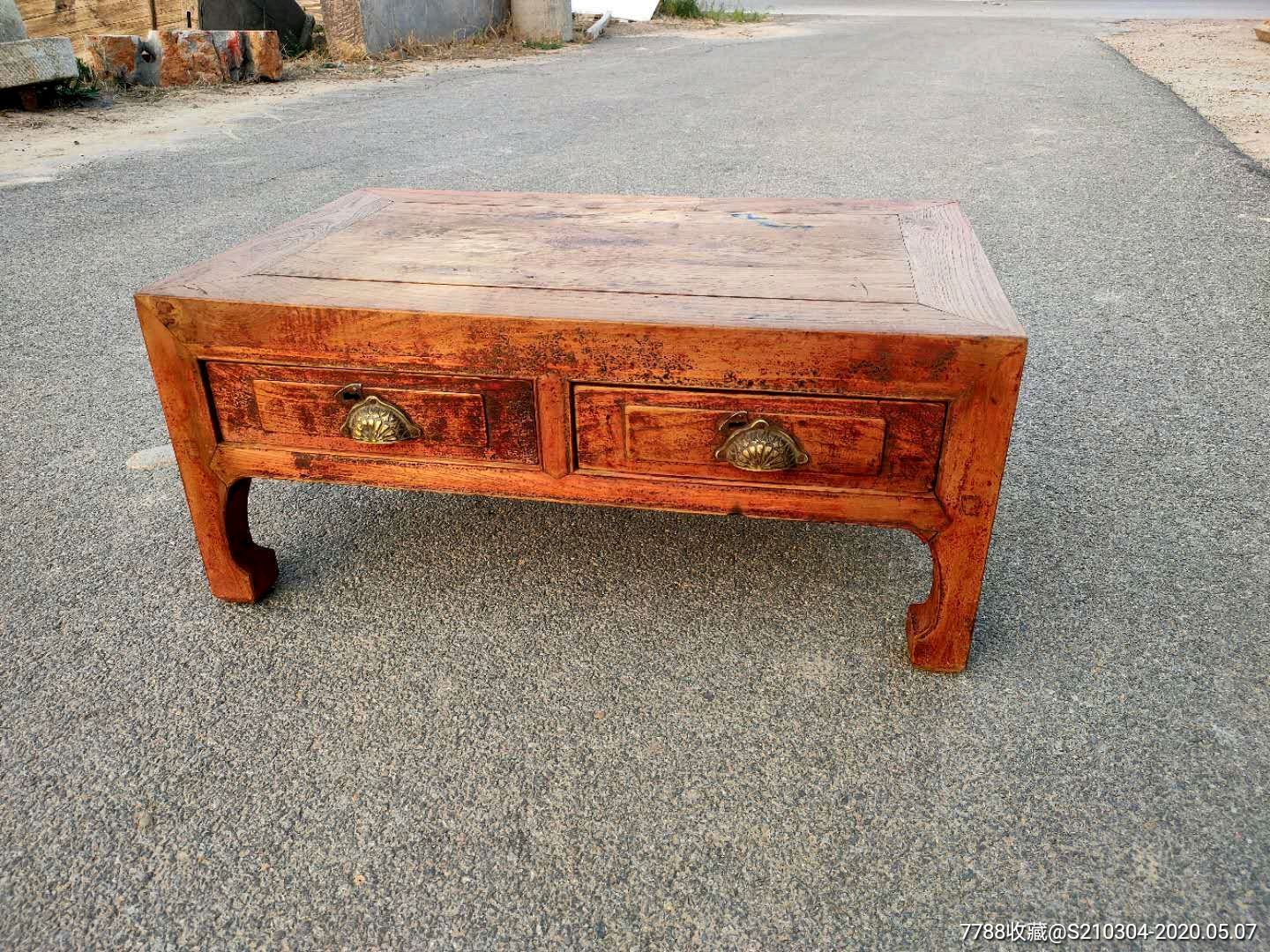 清代小炕桌榆木完整漂亮长72宽45高33