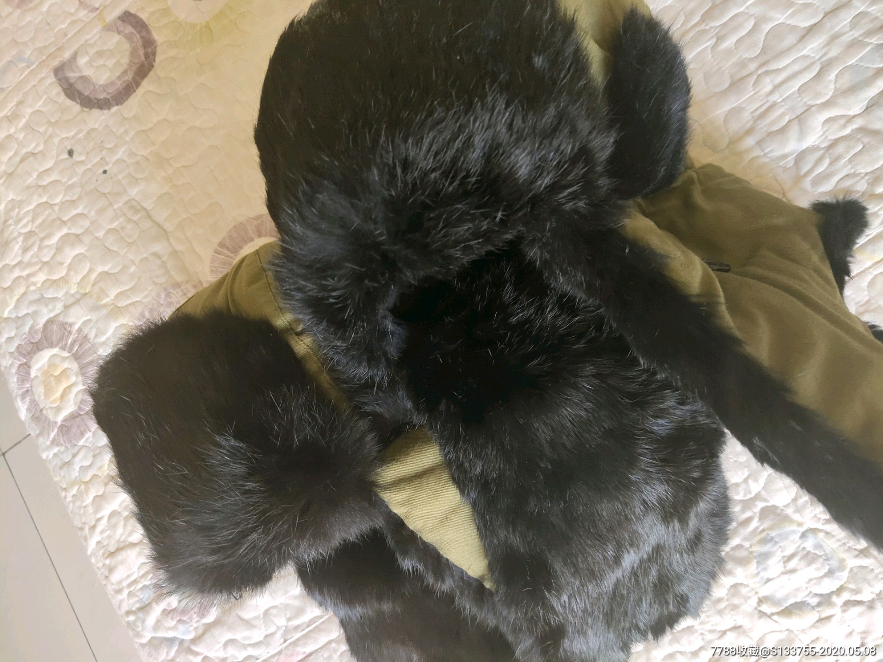 黑色獭兔毛帽子