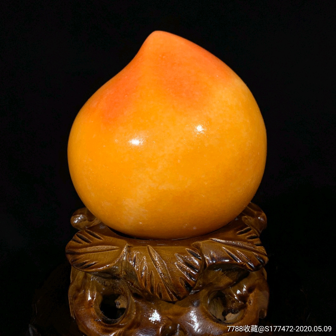 云南黄蜡石 寿桃摆件