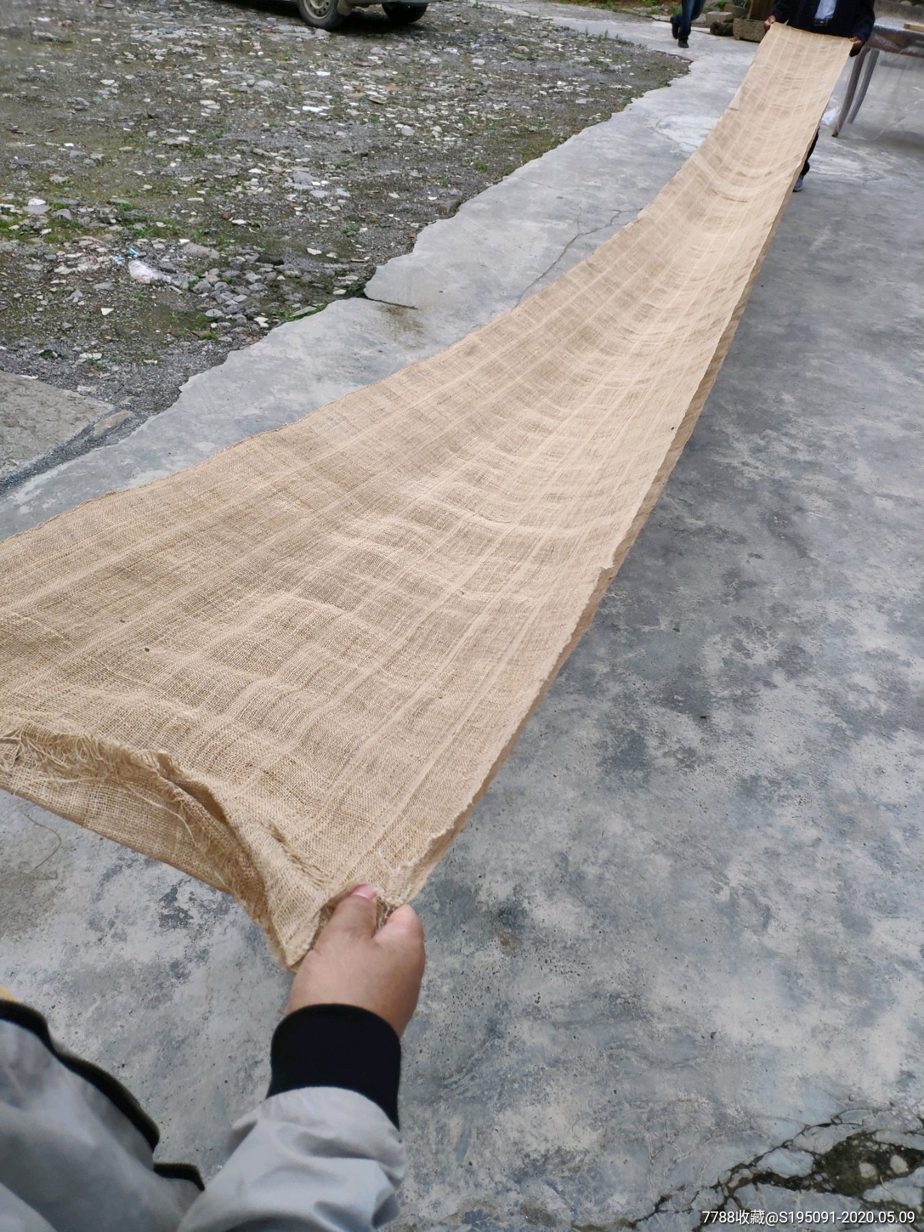 六十年代原色手工老麻布一卷