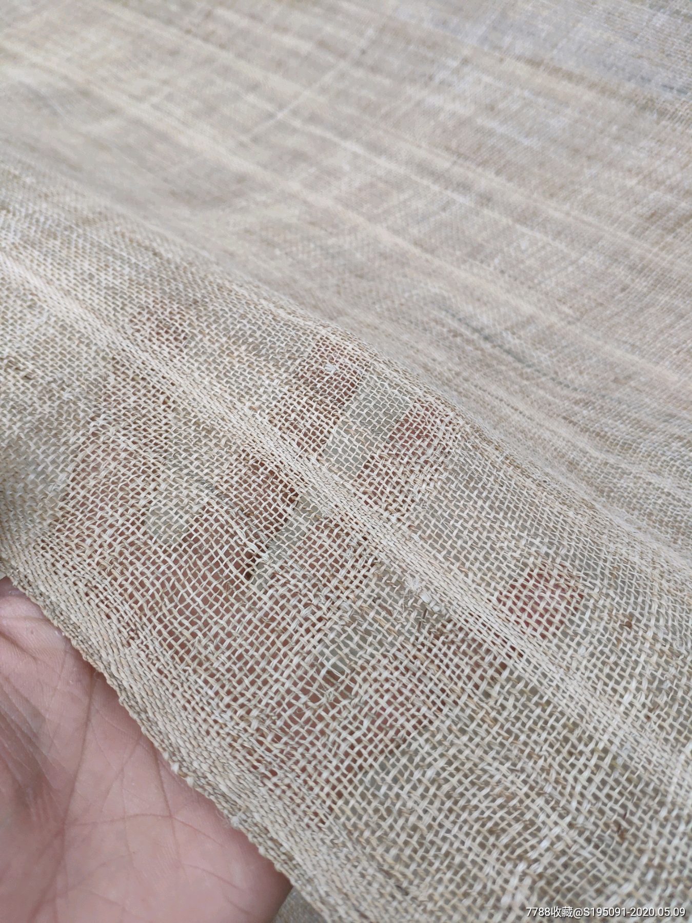 六十年代原色手工老麻布一卷