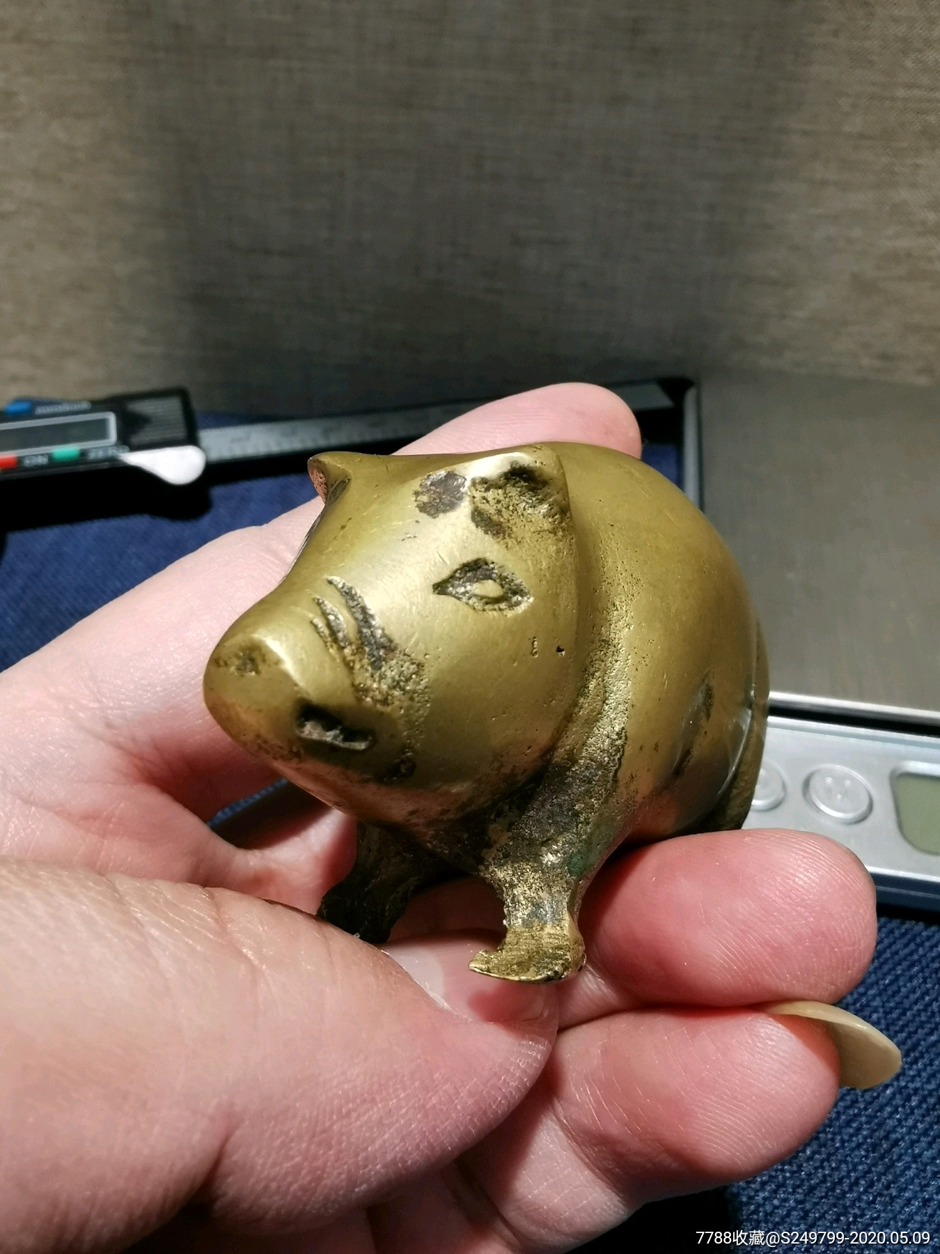 清代铜猪摆件儿