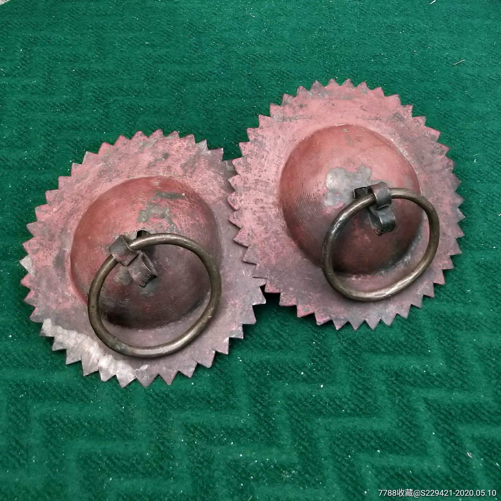 铜器清代黄铜门柜箱配件大号拉环