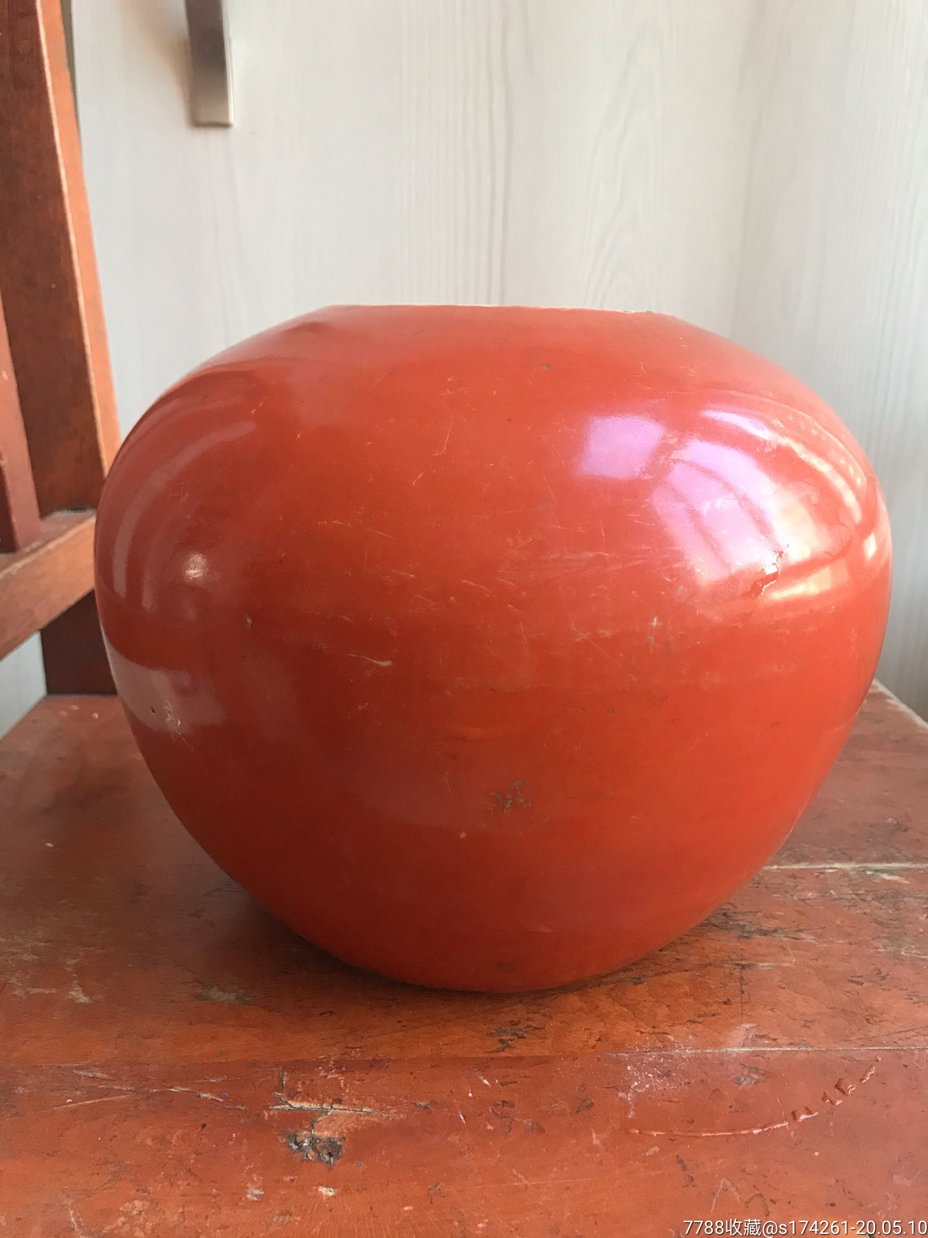 光绪珊瑚红釉大罐子_彩绘瓷/彩瓷_第1张_7788瓷器