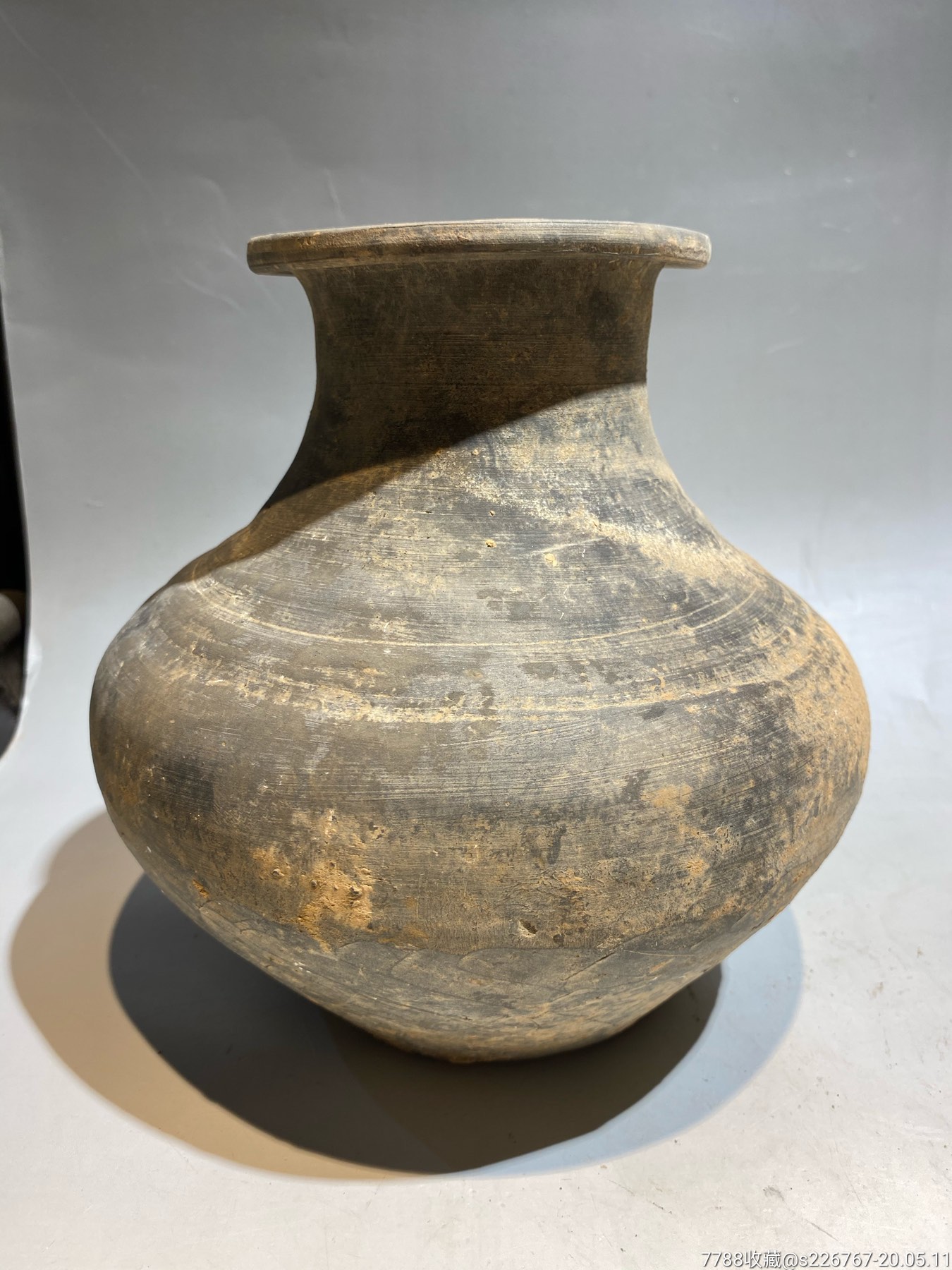 古玩陶器古董汉代黑陶壶