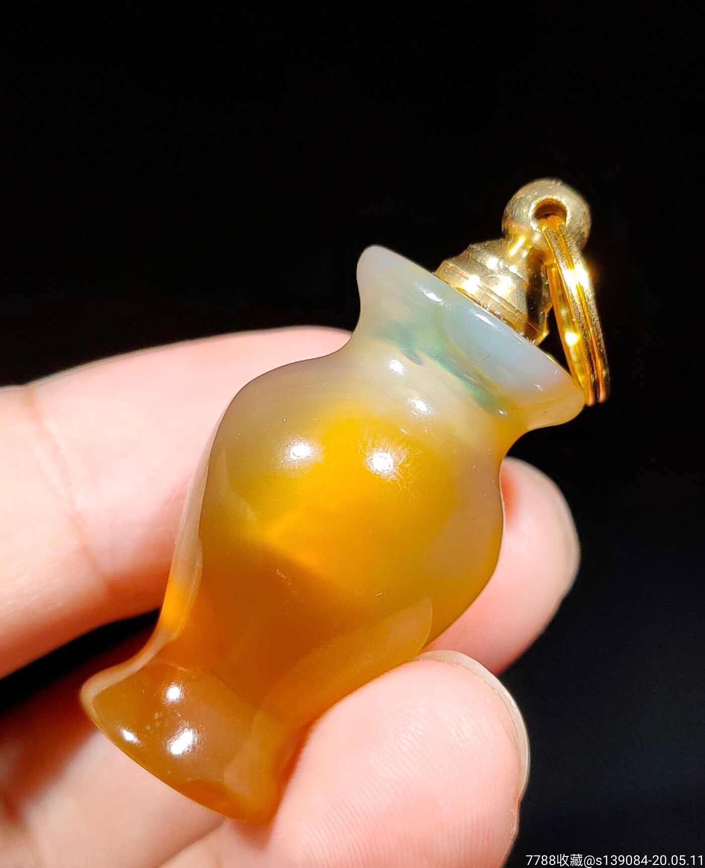 天然玛瑙宝瓶挂件,包真