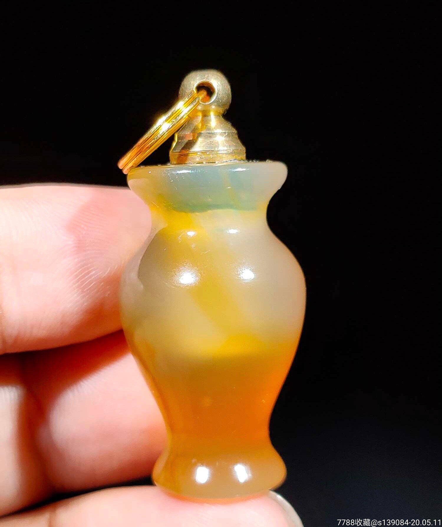 天然玛瑙宝瓶挂件,包真