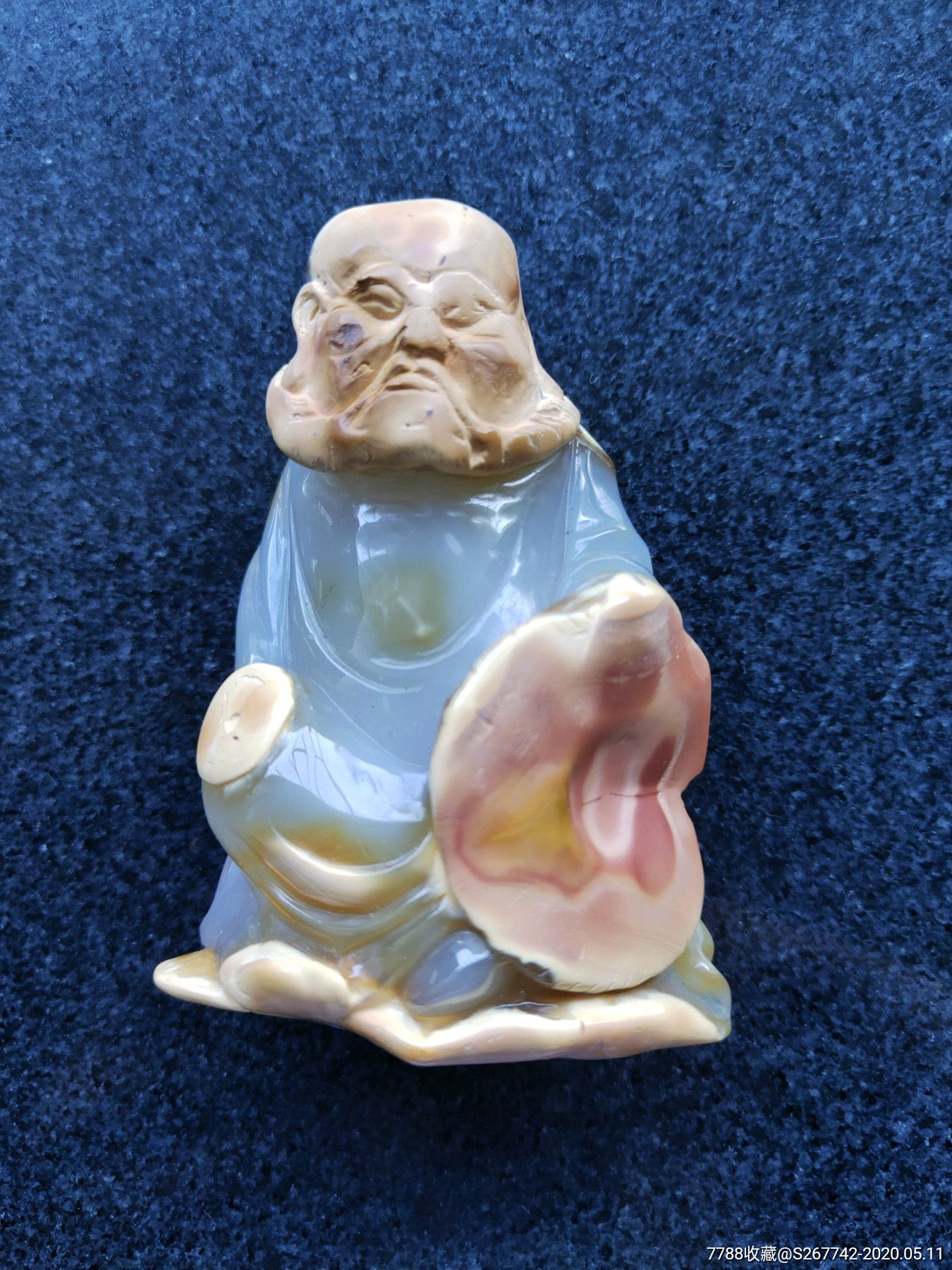 玛瑙达摩手把件