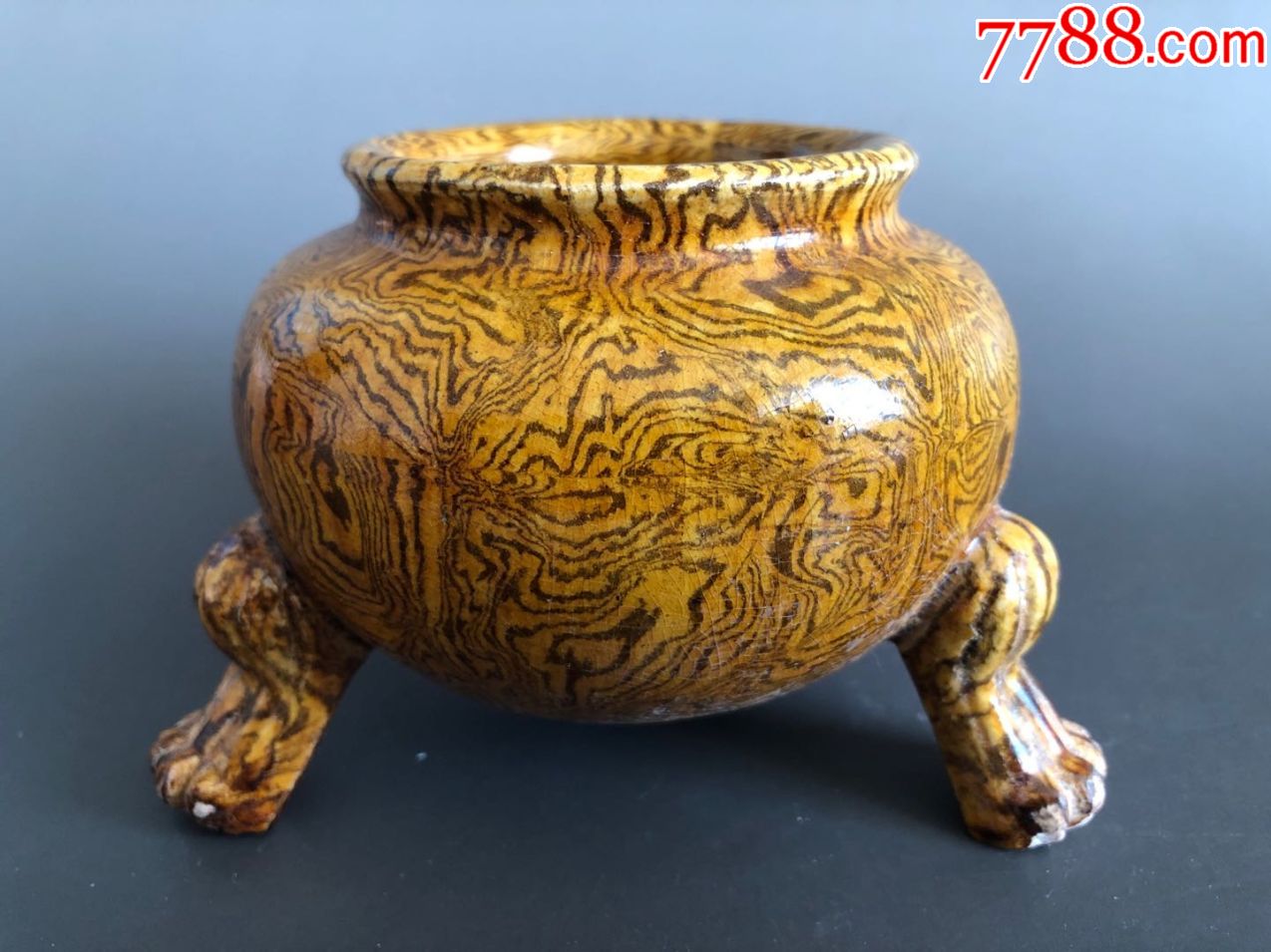 文房系列——唐代绞胎水盂_花釉/窑变瓷_第1张_7788瓷器