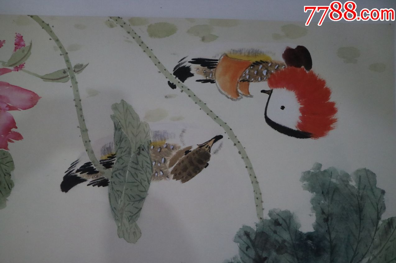 周午生鸳鸯戏水图镜片