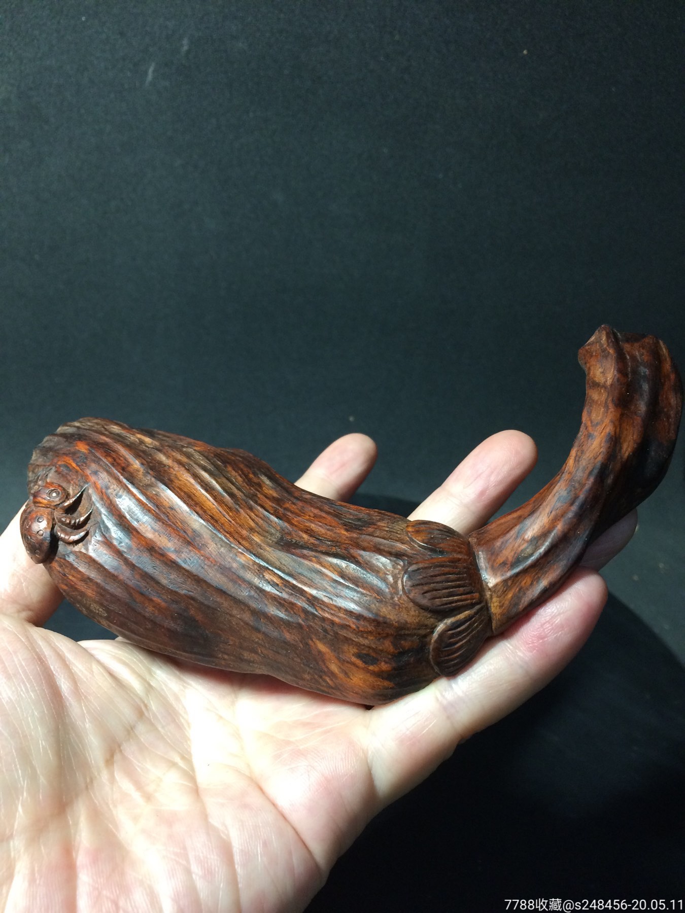 黄花梨随形巧雕精雕独特花纹与质感寓意如意富足