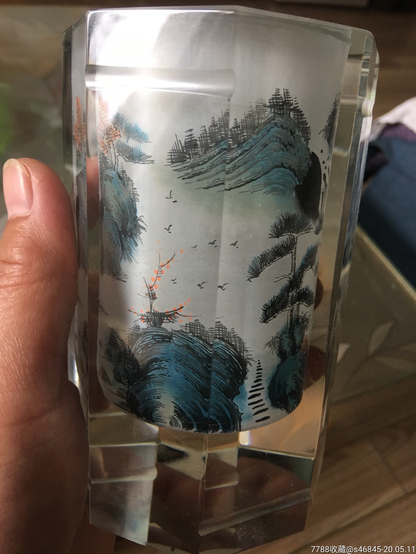 博山琉璃内画笔筒