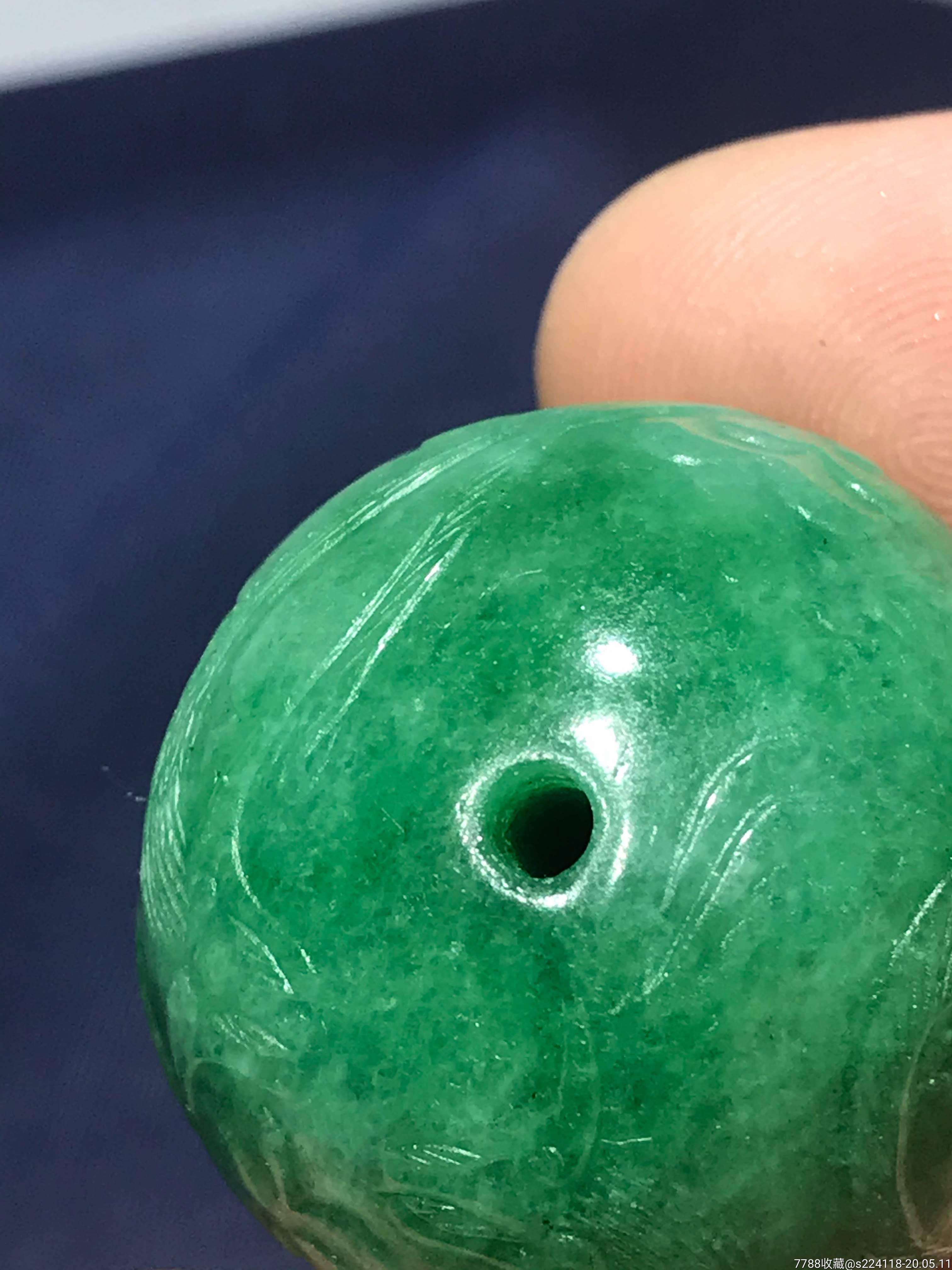 家藏翡翠祖母绿珠子一颗