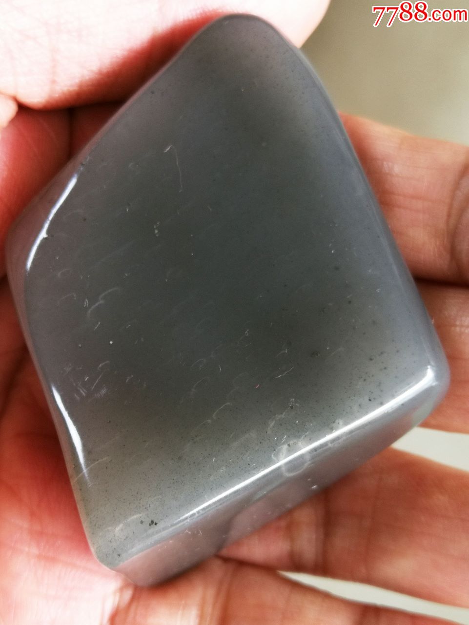 寿山坑头黑牛角环冻手玩随形印章料87g(老包浆,色味极好,稀缺品种!