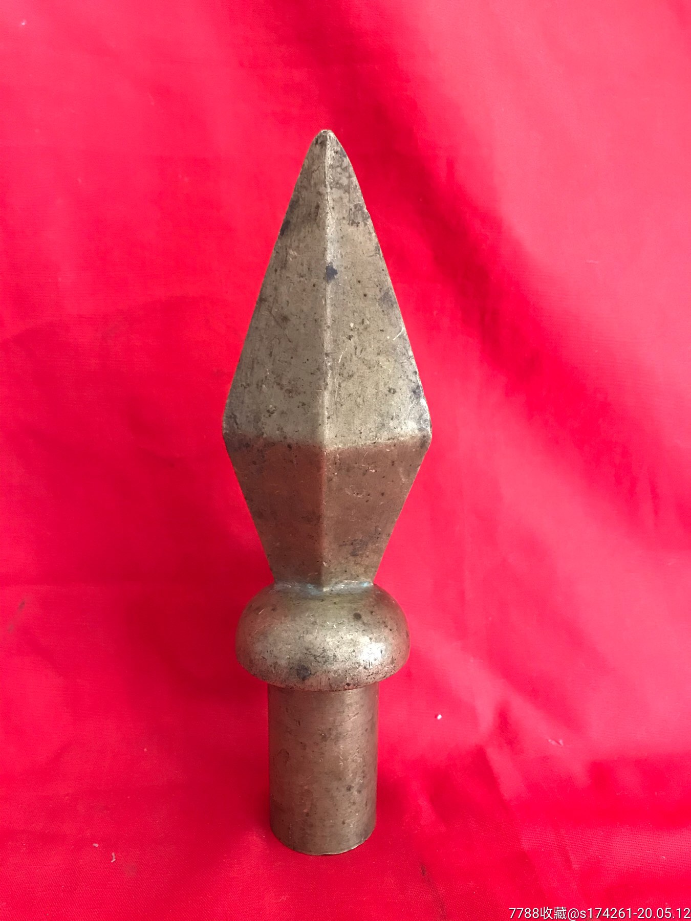 抗战时期纯铜旗杆头