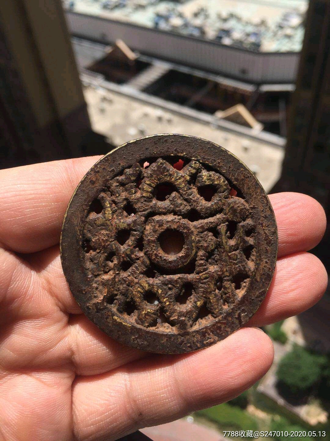 清代双龙戏珠厚重大花钱