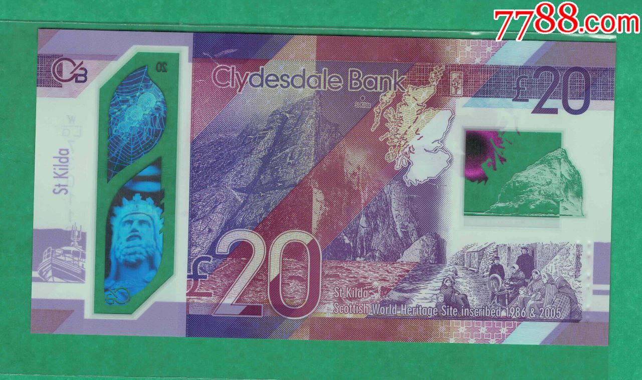 苏格兰~2019年(2020年)20镑/塑料钞/实物图/unc