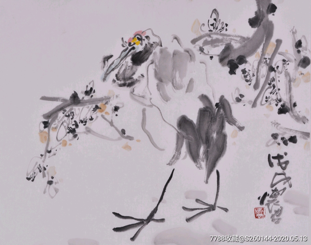 杨怀君 60*48cm-花鸟国画原作-7788字画网