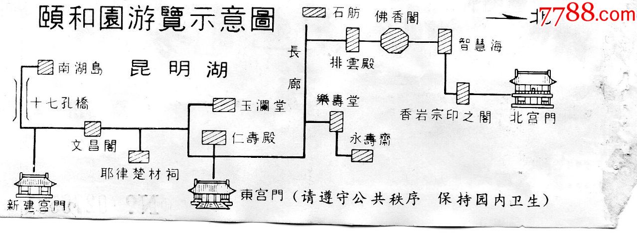 87頤和園遊覽券·門票·門券··老門券品好·旅遊紀念券·門票設計