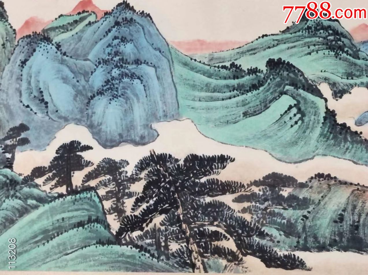 张大千横幅山水老画