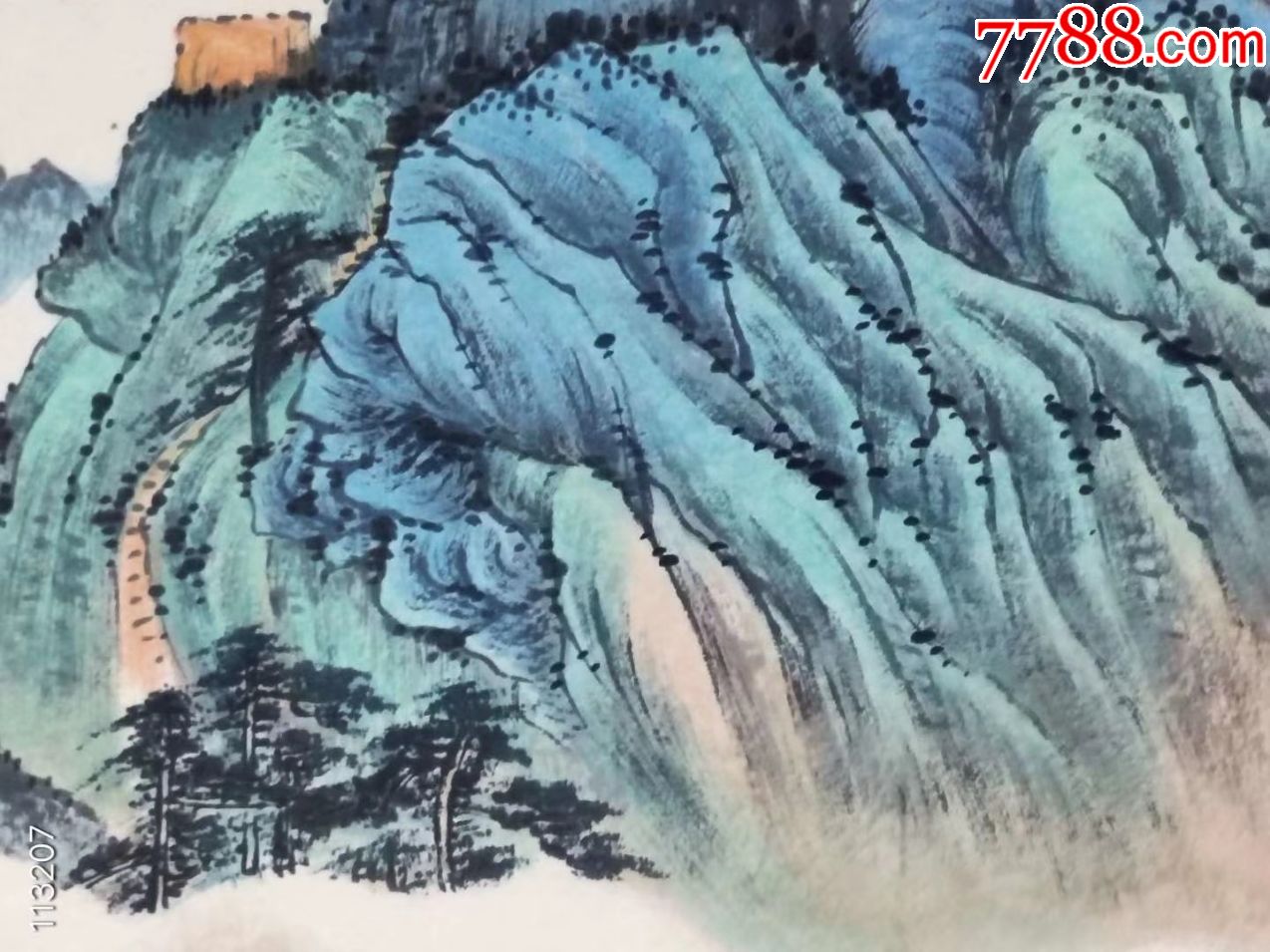 张大千横幅山水老画