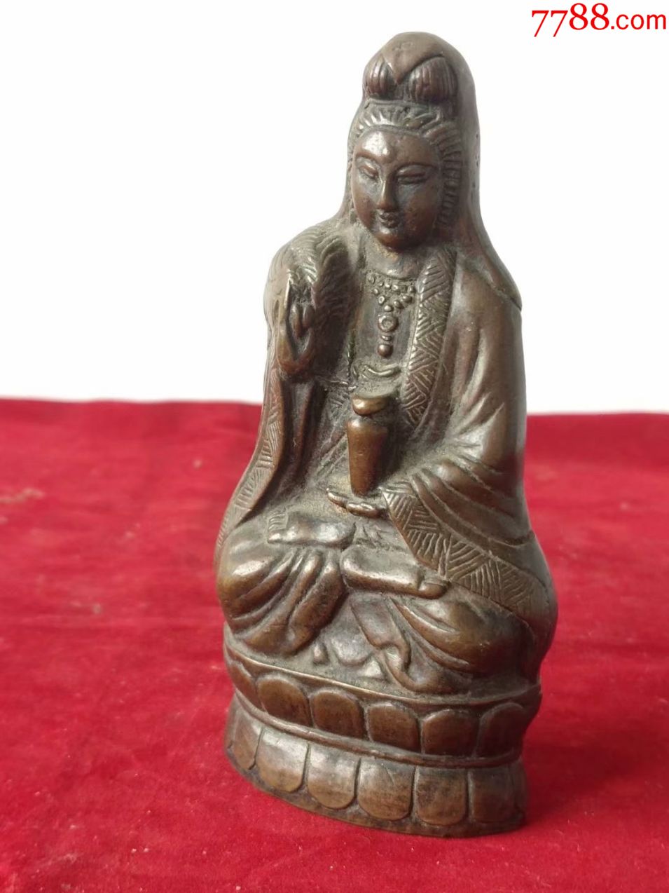 紫铜观音传世包浆开脸好低价结缘