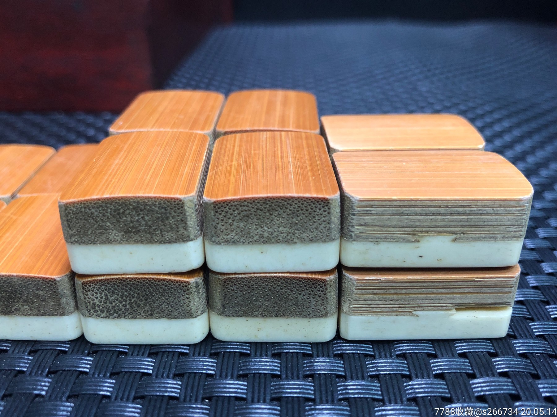 民国木盒竹骨老麻将