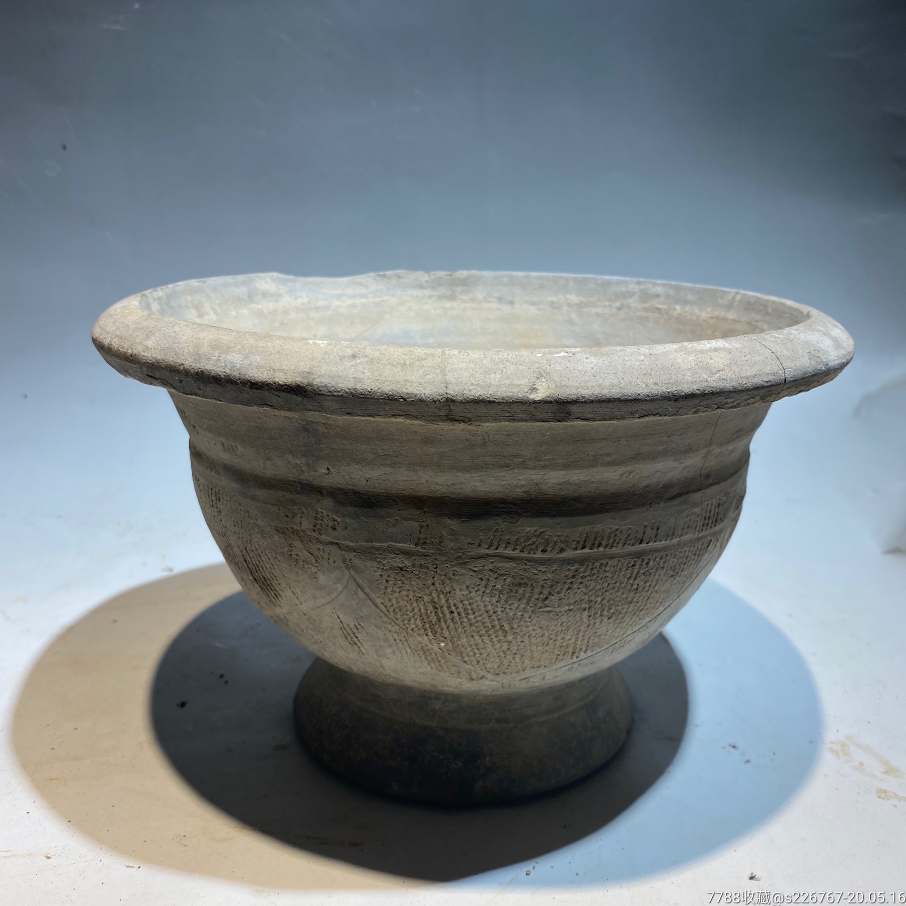 古玩陶器古陶西周陶盆