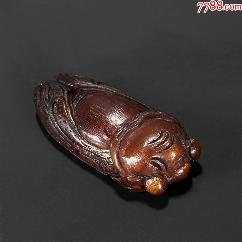 清牛角圆雕蝉挂件吊坠古玩收藏文玩雕刻