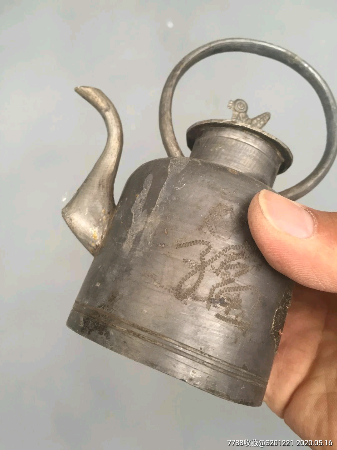 老锡壶老古董老茶壶古玩杂项民俗老物件-价格:280元-se73062767-锡壶/