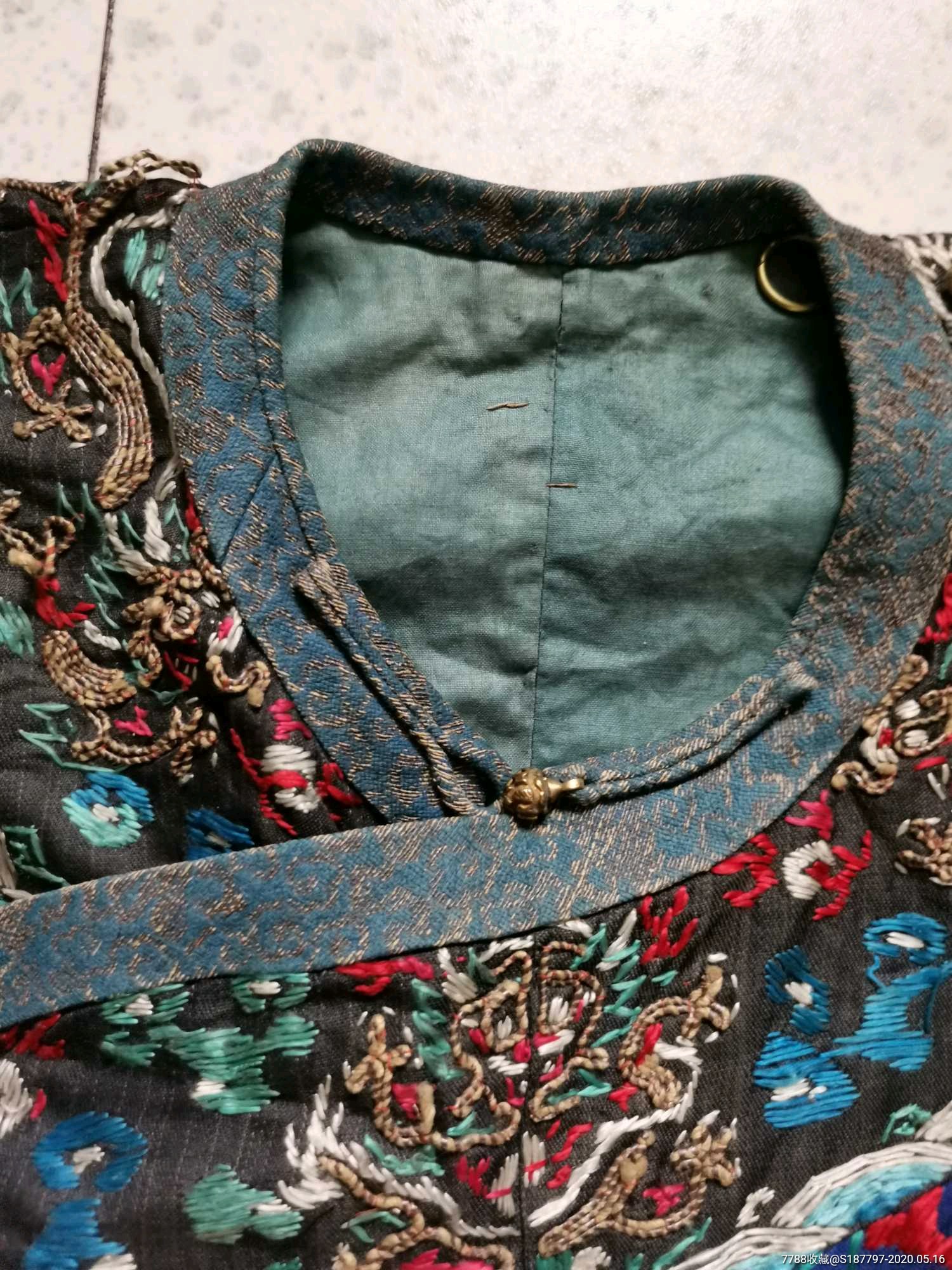 清代蟒袍,原品刺绣搭配官帽