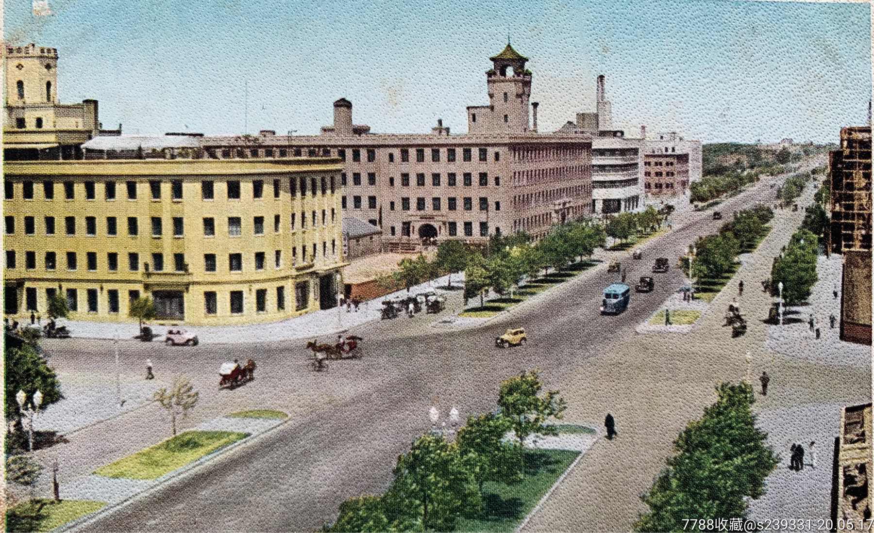 民国彩色明信片《满洲国国都新京》一枚