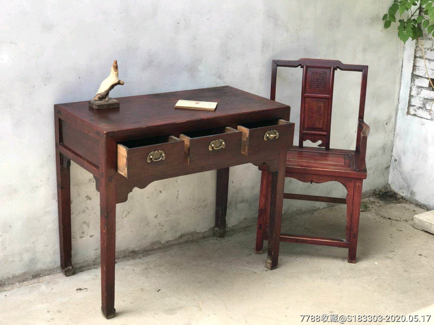 古典风·民国书桌椅一套品相都完整无损,民宿家具,使用方便