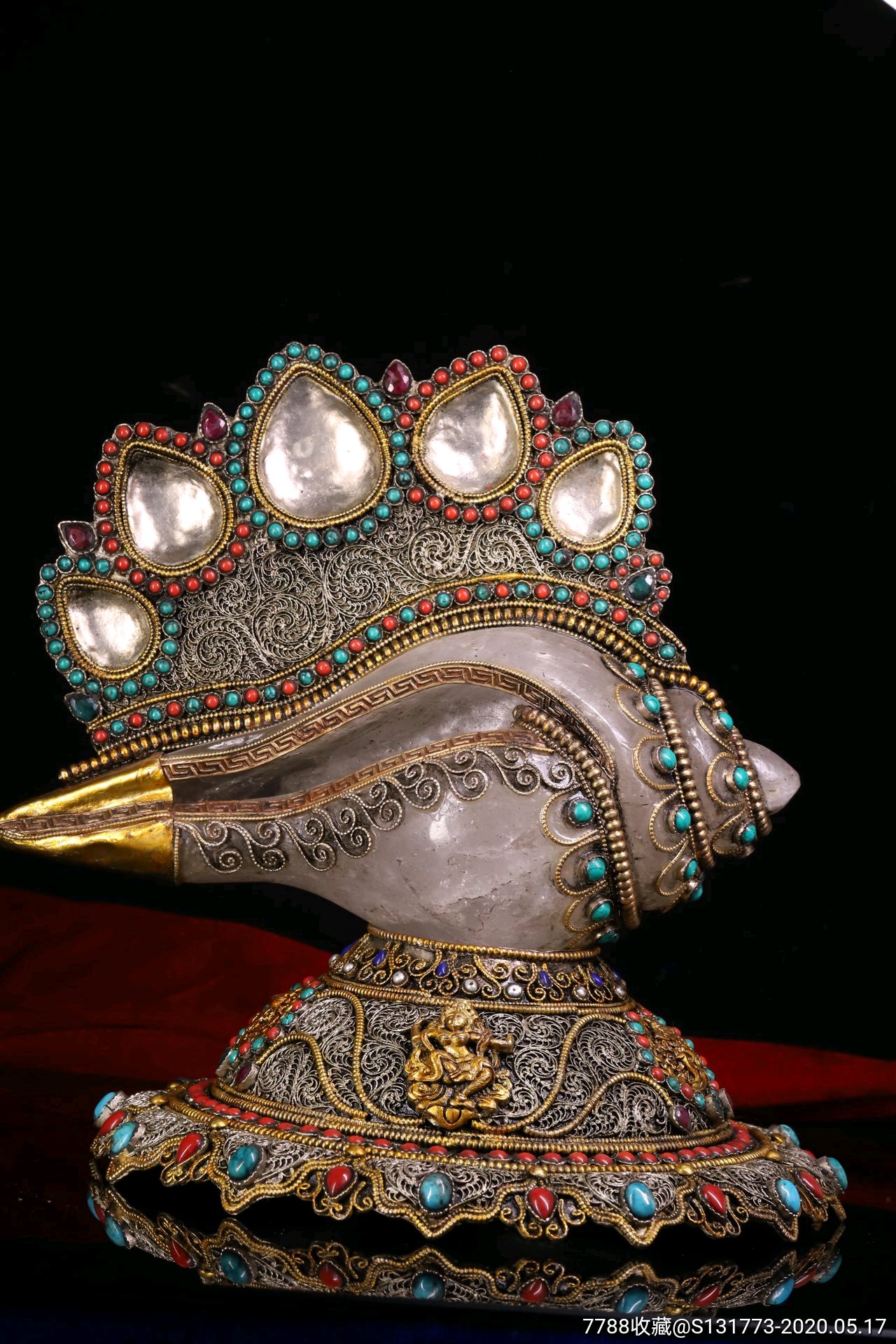 藏传佛教卍水晶法螺法器