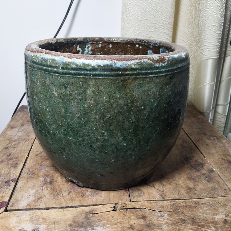 老绿釉缸