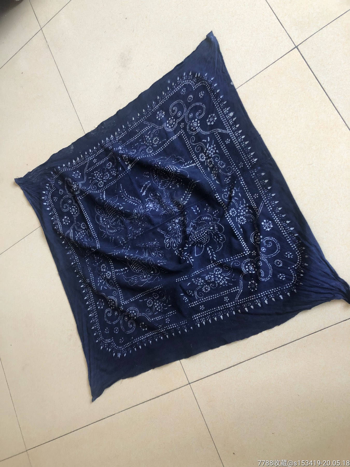 粗布印花老包袱皮民俗老物件包老包邮直径71厘米.卖个稀罕.喜欢带走!