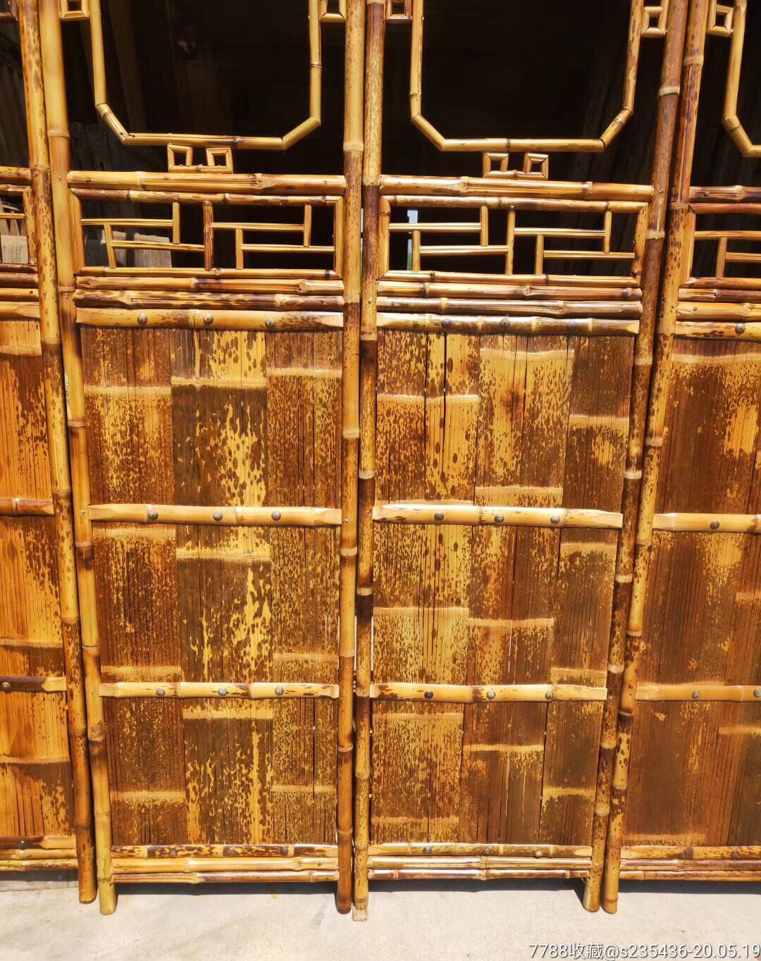 天然斑竹屏风六片套装,纯手工制作非常牢固装修酒店会所茶楼-木屏风