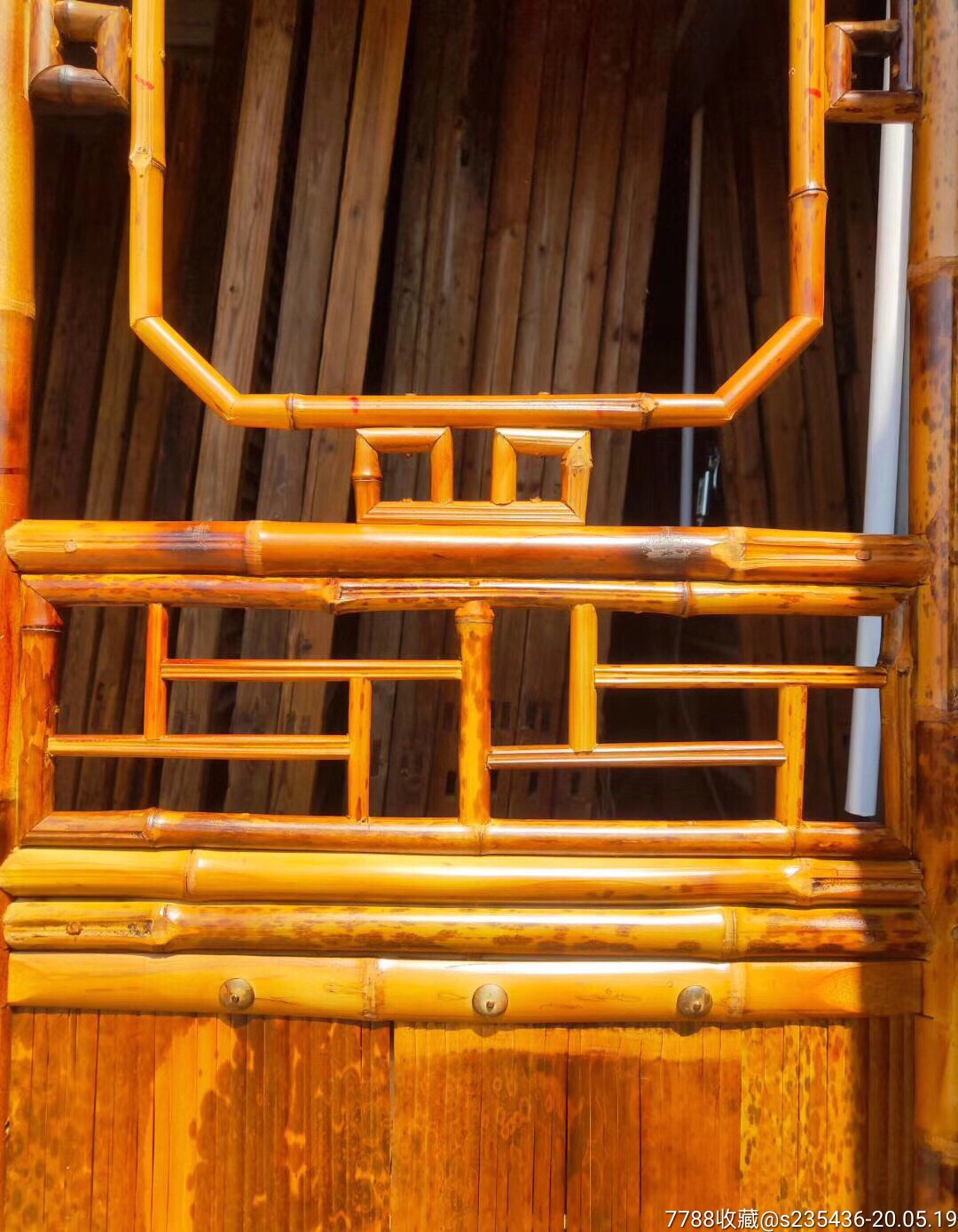 天然斑竹屏风六片套装,纯手工制作非常牢固装修酒店会所茶楼-木屏风