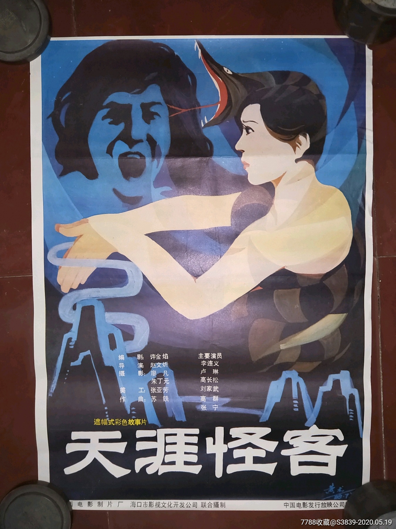 80年代2开绘画电影海报:《《天涯怪客》》全绘画