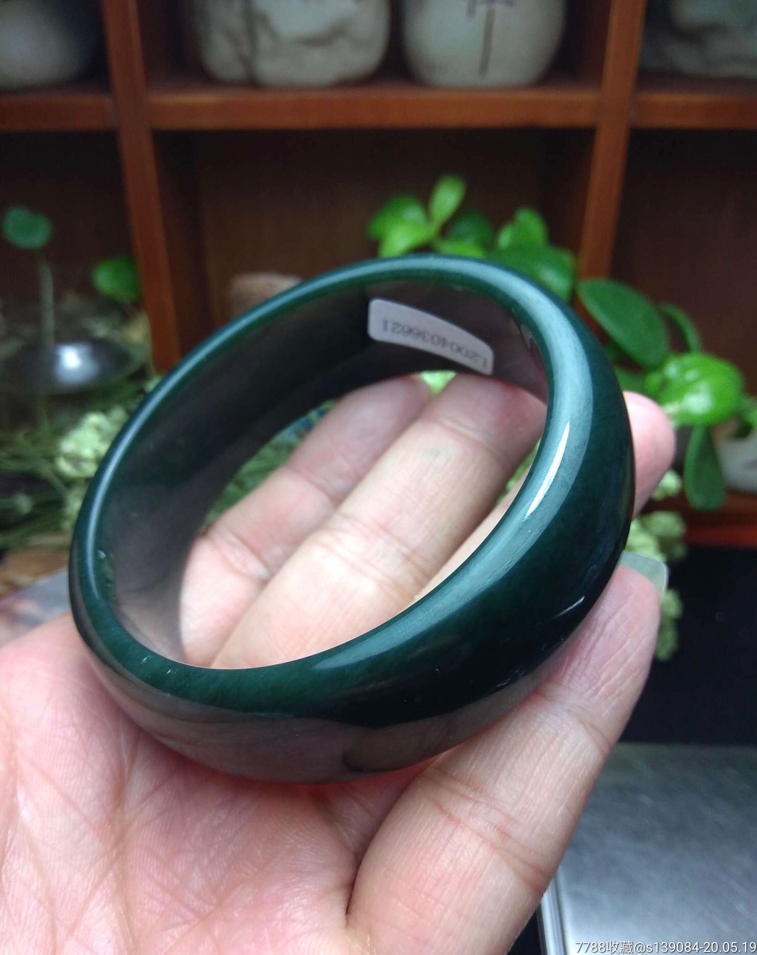 和田玉墨玉大手镯,带证书,包真