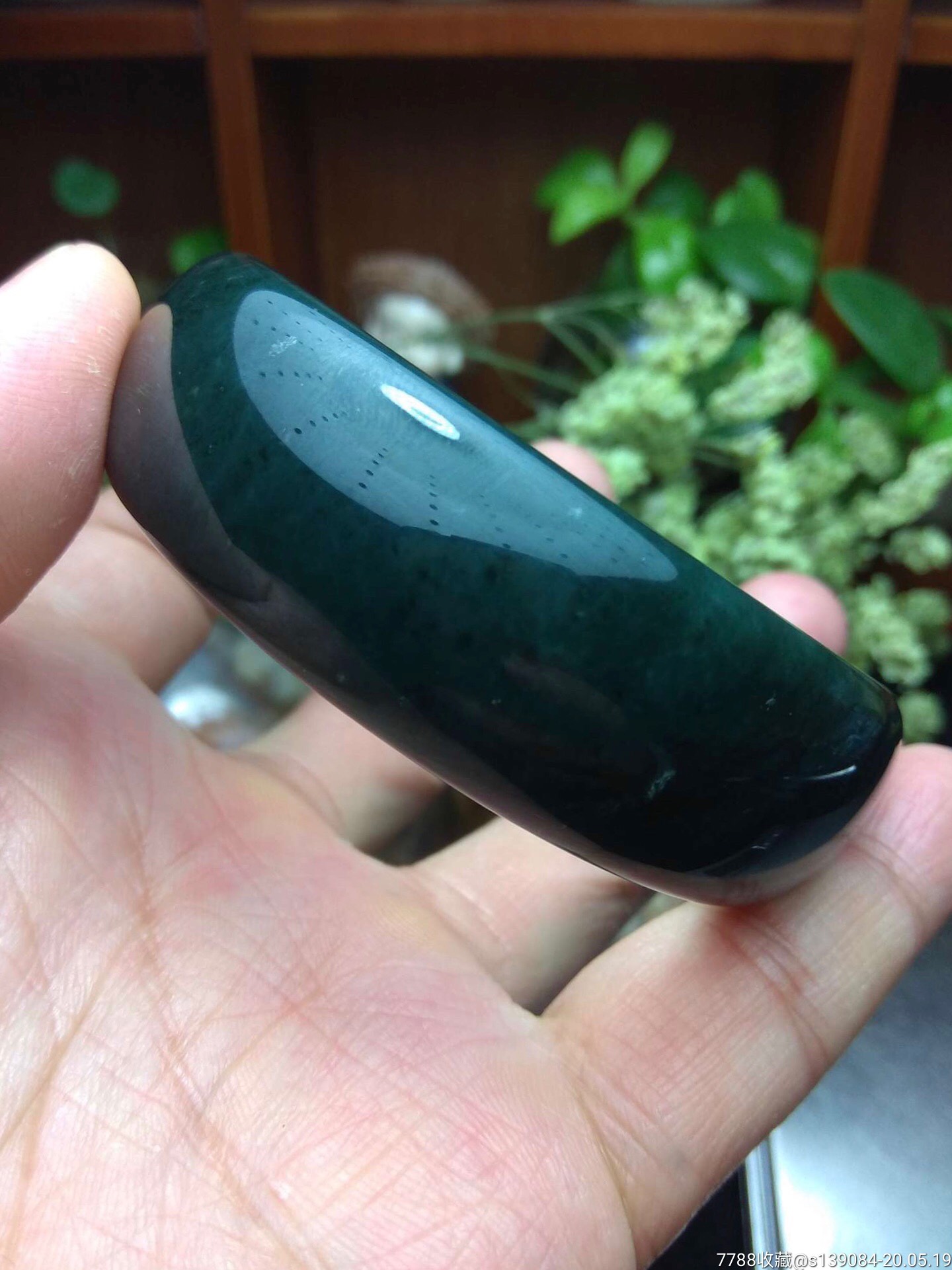 和田玉墨玉大手镯,带证书,包真