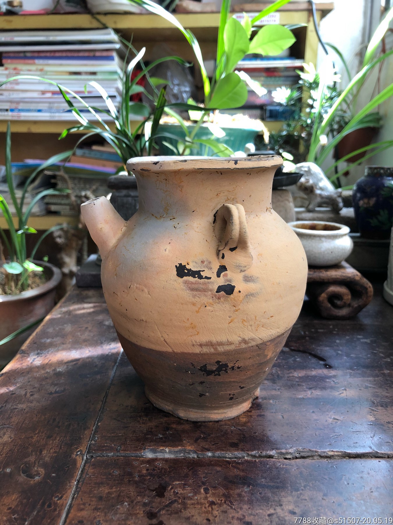 唐代四川邛崃窑短流双系壶(完整/保真)