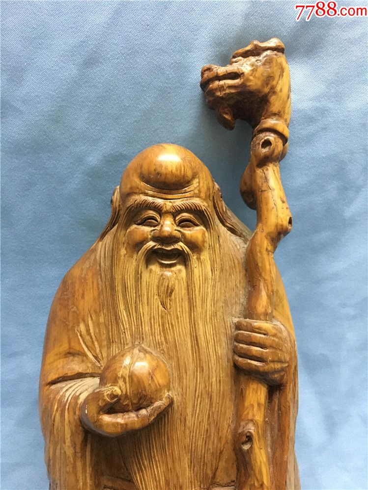纯手工木雕老寿星