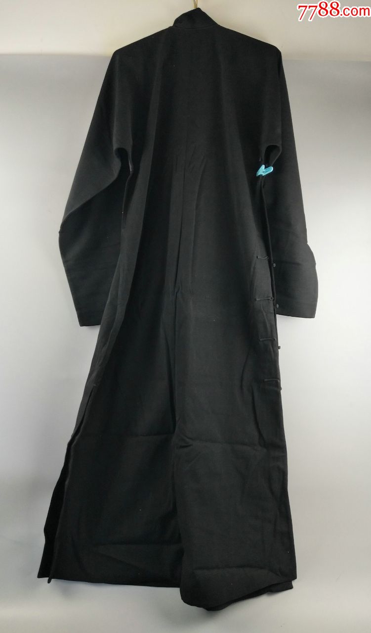 民国厚款黑色长袍