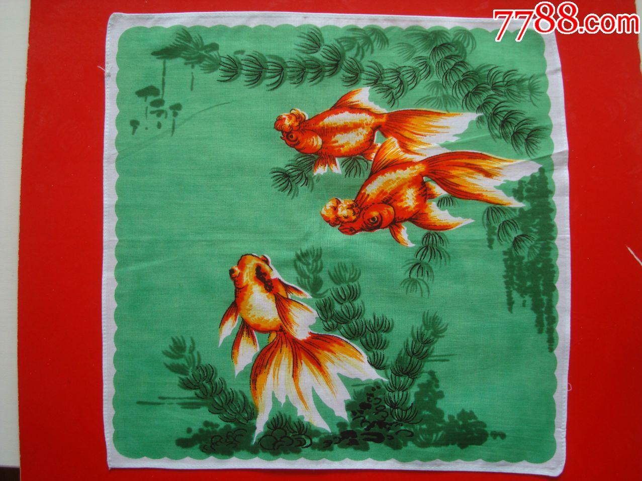 全新未使用过――【金鱼】图案手帕-手帕/手绢-7788收藏