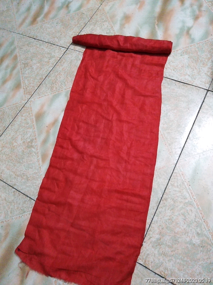 晚清丝绸老绫子布一块,长约4.5米