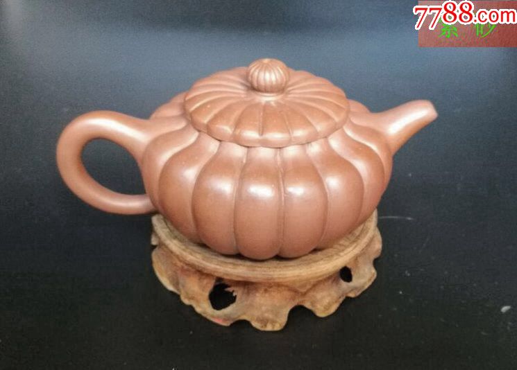 老紫砂壶桂林款瓜棱壶