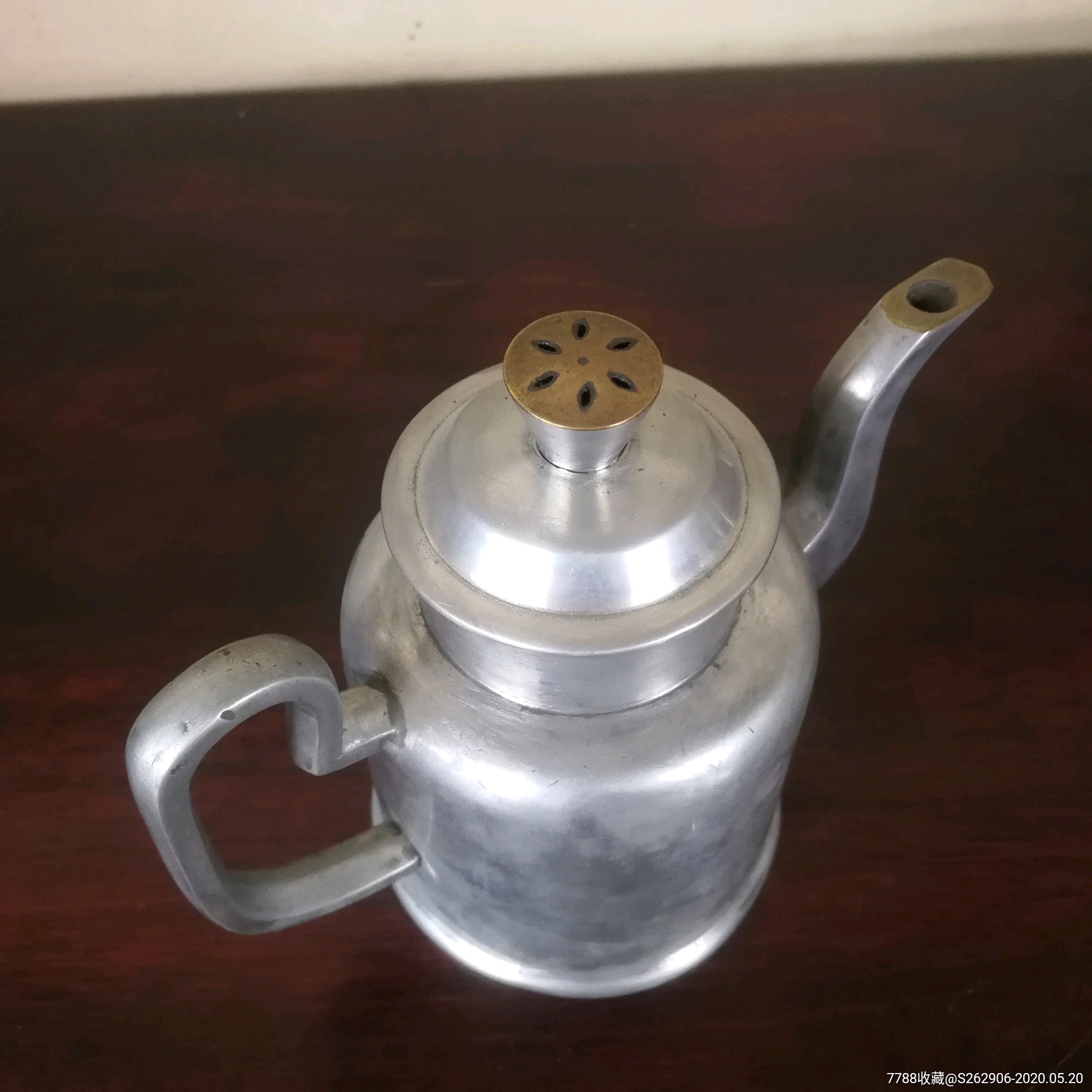 老锡壶带把白锡酒壶精致的小锡壶