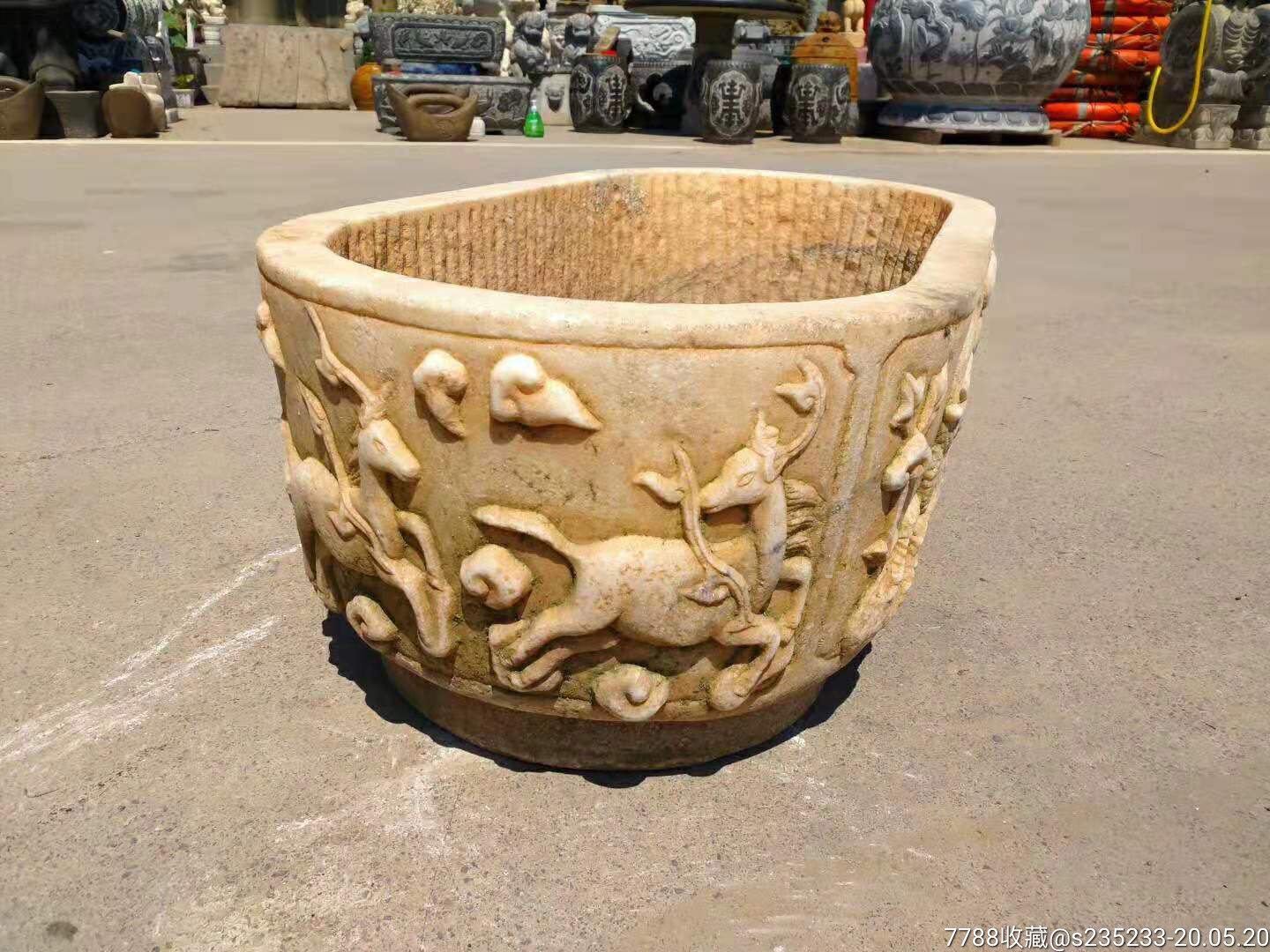 精品汉白玉鱼缸