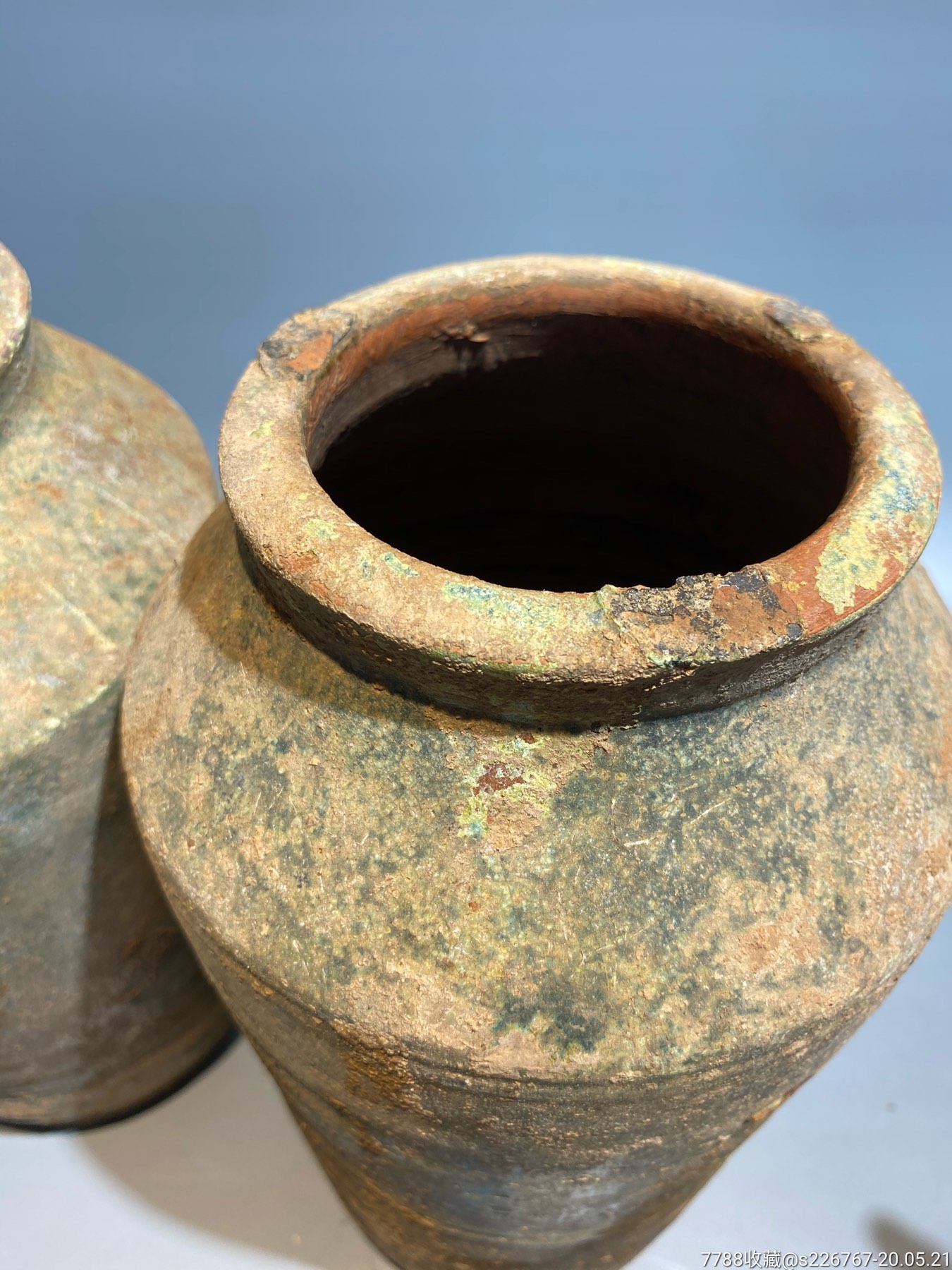 汉代红胎绿釉陶罐两个胎体厚重全品包老_绿陶_第10张_7788陶器收藏